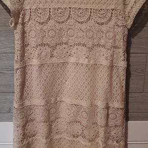Beige lace dress